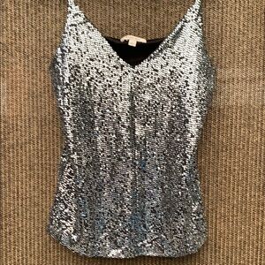 Gilli Silver Sequin Fitted Camisole